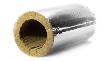 Цилиндр минераловатный ЭКОРОЛЛ КВ-100 ФА кашированный алюминиевой фольгой 1000х89х20 мм